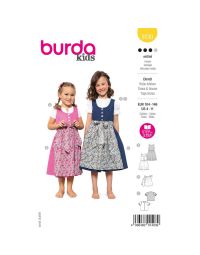 Burda Schnittmuster 9230 Größe 104 bis 140