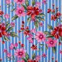 Baumwoll-Spandex-Stoff mit Streifen und Blumenprint