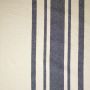 Baumwoll-Canvas Natur mit breitem blauem Streifen