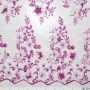 Mesh Stickerei 3D Blumen fuchsia