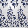 Mesh Stickerei 3D Blumen blau
