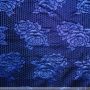 Metallic Rose Jacquardstoff Blau