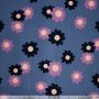Babycord mit Blumen auf Graublau