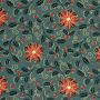 Bedruckter Baumwoll-Popeline mit Folienprint Weihnachten Khaki-Grün