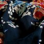 Bambus-Popeline mit Blumenprint Blau