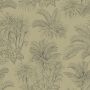 Bedruckter Musselinstoff Palmen Khaki