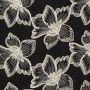 Bestickter Sparkel-Blumenstoff Schwarz