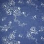 Chambray-Jeansstoff mit gesticktem Blumenbouquet