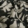 Viskose-Twillstoff mit abstraktem Blumenmuster in Schwarz