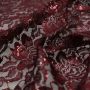Shiny Foil Spitzenstoff Bordeaux