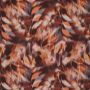 Viskose mit abstraktem Blumenprint in Rostbraun