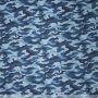 Katoen-Satin Camouflage Blau