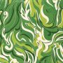 Stretch-Baumwollsatin Swirls Grün