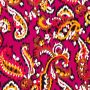 Stretch-Baumwollsatin Paisley Fuchsia