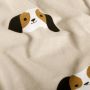 Flanellstoff mit Hunde-Print Beige