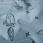 Flanellstoff mit Raketenmuster Eisblau