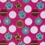 Baumwoll-Popeline mit Druck und Folie – Weihnachtskugeln Magenta