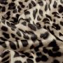 Bedruckter Satin Stoff Leopard Beige