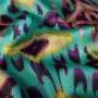 Viskose-Satin Abstract Dunkelmint