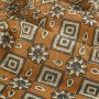 Batik-Baumwolle bedruckt Retroblumen brique