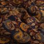 Batik-Baumwollpopeline mit Blumenmuster Marine