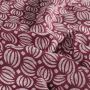 Batik-Baumwolle mit Blätterdruck Bordeaux