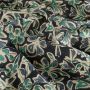 Batik-Baumwollstoff Blumen blau grün