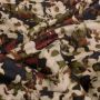 Viskose-Twill-Stoff Aquarell-Blumen bordeaux