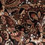 Viscose-Satin Paisley Schwarz Braun