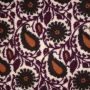 Sherpa Teddy Stoff mit Blumen-Paisley-Muster ecru-bordeaux
