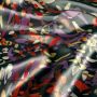 Satin mit abstraktem Multicolor-Dessin Anthrazit