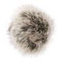 Rico Kunstpelz Pompon Schwarz-Natur, 10 CM