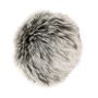 Rico Kunstpelz Pompon Silbergrau 10cm