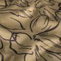 Stretch-Suèdestoff mit Linienblumenmuster in Camel