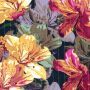 Viskose-Crepe mit Blumenprint und Lurex in Marine
