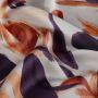 Bedruckter Satin mit abstraktem Blumenmuster in Rost