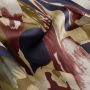 Satin mit abstraktem Blumenmuster Bordeaux-Olive