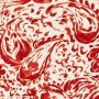 Viskose Paisley Rot-Ecru