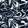 Viskose-Satin Swirl Schwarz-Ecru