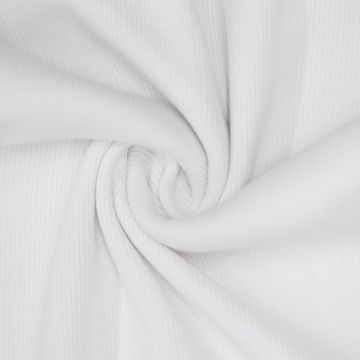 Rippbündchenstoff Weiß