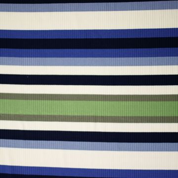 Gestrickter Rippjersey Streifen Blau