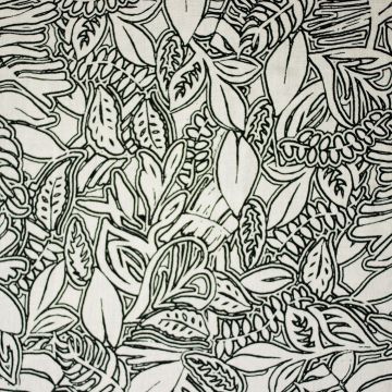 Viscose-Leinen mit Blumenmuster in Ecru