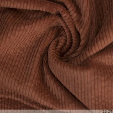 Cord Stretch Washed in Ziegelrot und Wasserblau