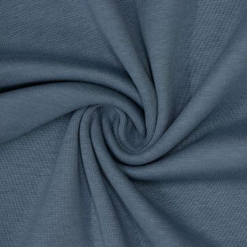 Organic Bündchenstoff glatt uni blau-grau