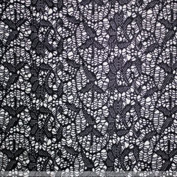 Spitzenstoff Shiny Web Schwarz