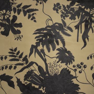 Viskose-Crêpe Schwarz Blumenbouquet
