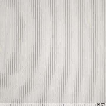 Stretch-Popeline mit 7 mm Streifen in Weiß/Anthrazit