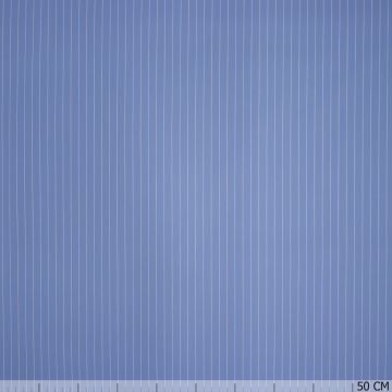 Stretch-Popeline Streifen 7 mm Hellblau