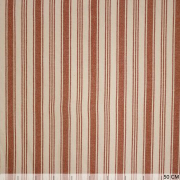 Cotton Natur Streifen Terrakotta