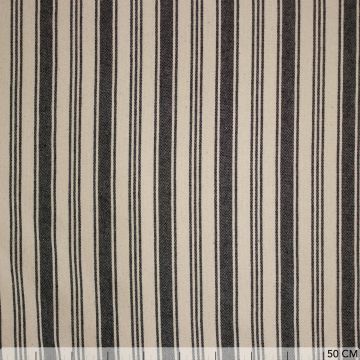 Baumwoll-Canvas Natur Schwarz gestreift